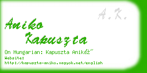 aniko kapuszta business card